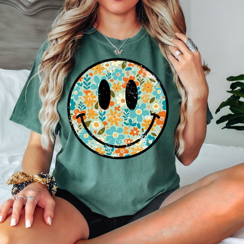 Applique Smiley Face T-Shirt