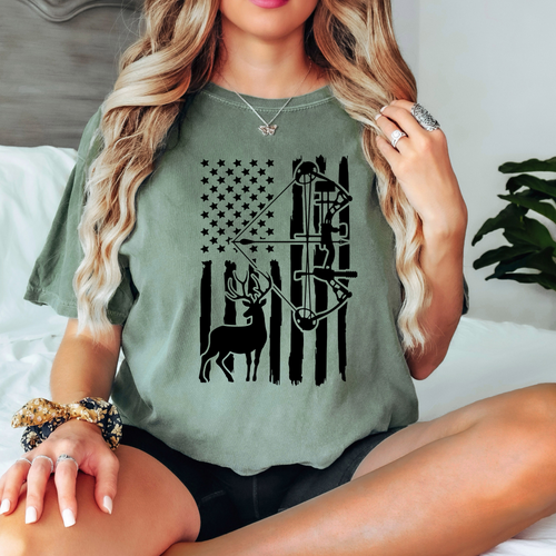 Flag, Bow, Deer T-Shirt