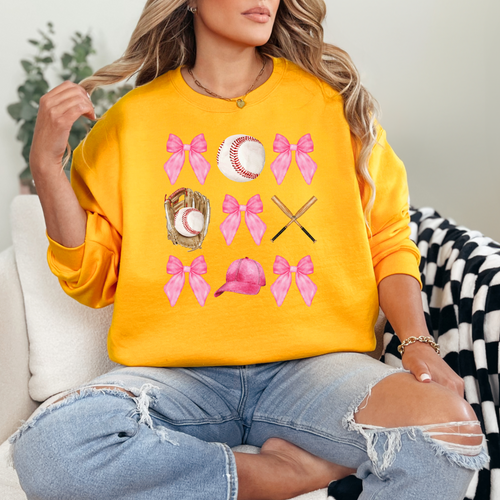 Coquette Baseball Grid Sweatshirt