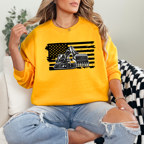 Excavator Flag Sweatshirt