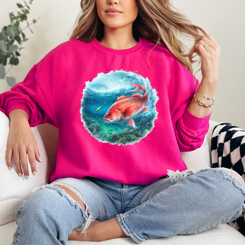 Red Snapper Fish Sweatshirt