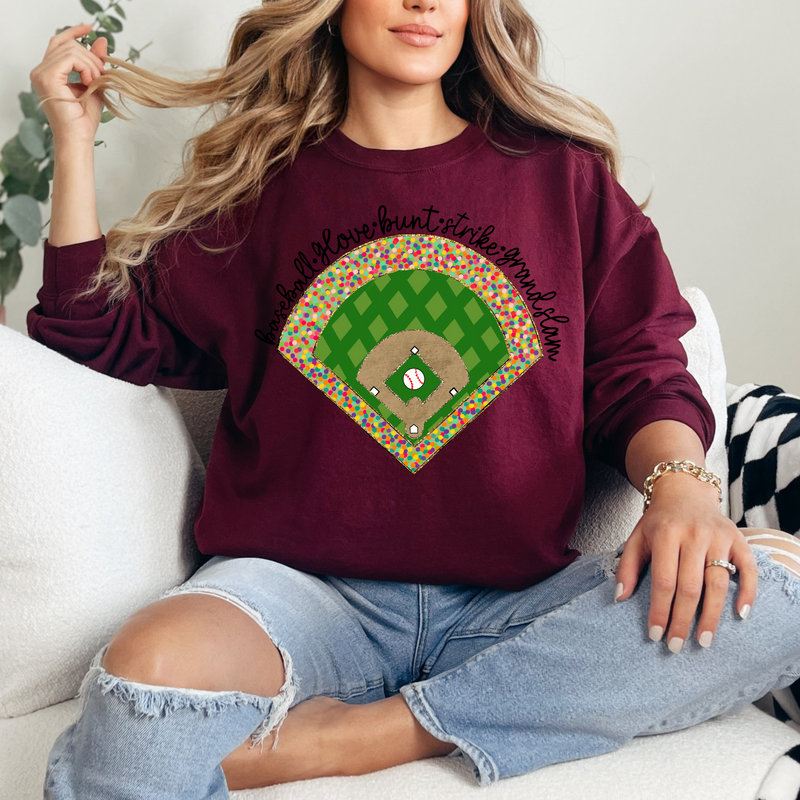 Baseball, Glove, Bunt Sweatshirt